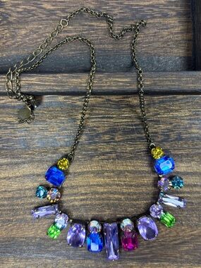 Sorrelli Blue Purple Pink Crystal Bib Necklace 💙💜🩷